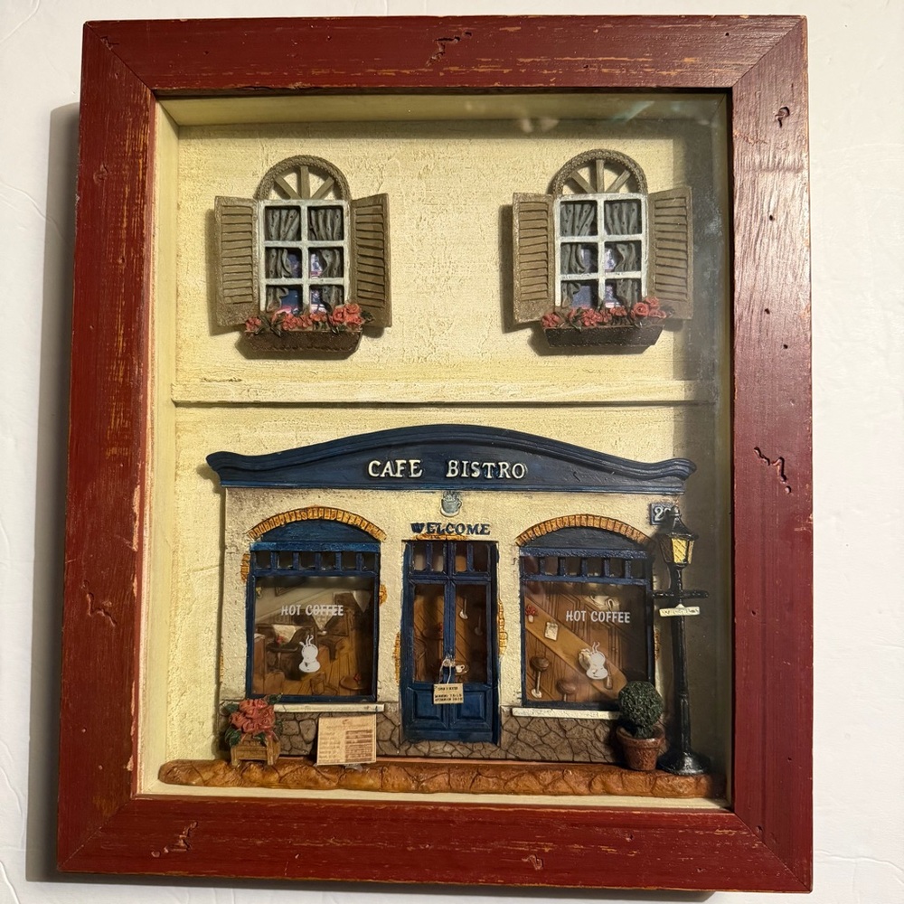 Shadow Box 3D Cafe Bistro Coffee Shop Framed Art